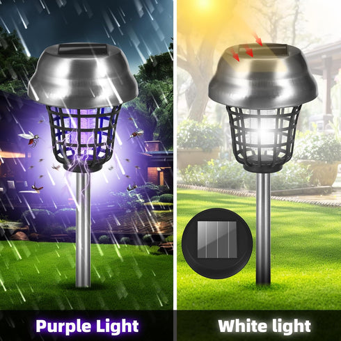 Solar Bug Zapper Outdoor Mosquito Zapper 2 in 1 Mosquito Killer Lamp for Patio Backyard Garden Pathway Insect Mosquito Repellent purple and White ...