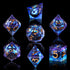 AUSTOR 7 Die DND Dice Set 7 Pieces Blue Flame Dragon Resin Dice Role Playing D and D Dice D20 D12 D10 D8 D6 D4 Sharp Edge Dungeons and Dragons Dic...