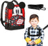 Mickey Mouse Harness Backpack for Toddlers - Mickey Backpack for Kids Bundle with 10" Mini Mickey Mouse Backpack, Water Bottle, Stickers, More | M...