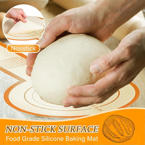 2PCS Silicone Bread Sling for Dutch Oven - Platinum Silicone, Reusable Non-Stick & Easy Clean Baking Mat Supplies, Extra Long Handles for Easy Sou...