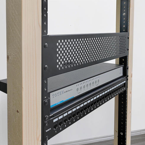 RIVECO 2U Vertical Rack Rails Kit Heavy Duty Server Rack Mount Rails 2 PCS Black...