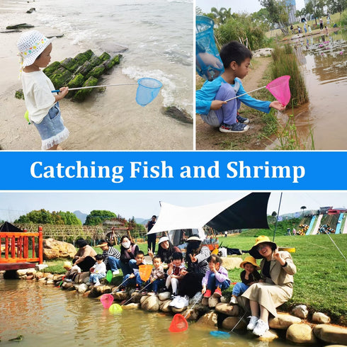 6 Pack Telescopic Insect Catching Nets,Butterfly Nets,Fishing Nets,Nature Exploration Toys for Kids Outdoor Playing...