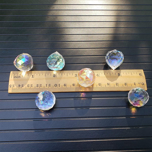 20mm Crystal Glass Ball 15pcs Chandelier Prisms Pendants Parts Beads Rainbow Maker Garden Suncatcher for Windows Candelabra Lamp Curtain Party Wed...