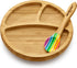 NutriChef Baby and Toddler plate - silicon suction, 3 compartment, Non-toxic All-natural Bamboo Baby Food plate (Rainbow)...