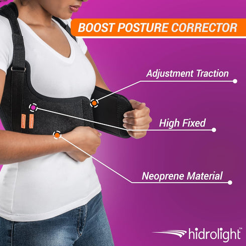 Boost Upper Back Brace - Adjustable Posture Corrector for Women and Men, Pain Relief, Back Support Belt, Neck Hump Corrector - Posture Adjustment,...
