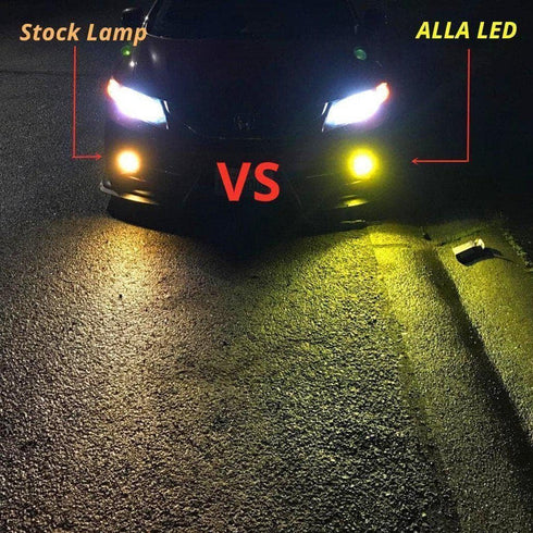Alla Lighting 2800lm H8 H11 H16 LED Fog Lights Bulbs, 3200K Golden Yellow DRL Replacement for Cars, Trucks, Xtreme Super Bright COB-72 SMD Upgrade...