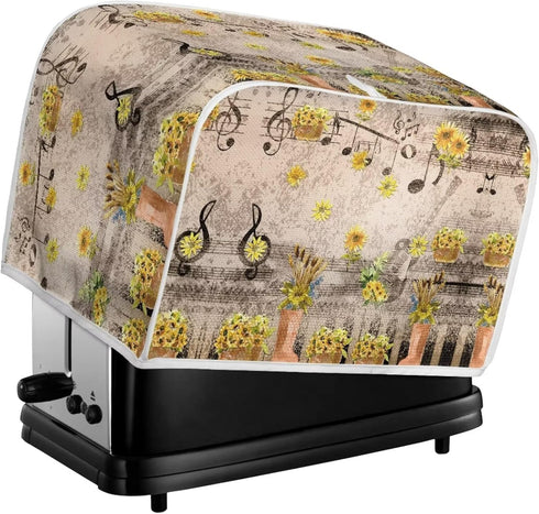 Autumn Music Note Toaster Covers 4 Slice Decorative Covers for Small Kitchen Appliance, Reversible Toaster Cover Bread Maker Protector...
