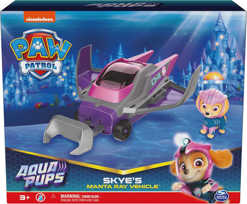 Paw Patrol Aqua Pups Skye Transforming Manta Ray Vehicle with Collectible Action Figure, Kids Toys for Ages 3 and up...