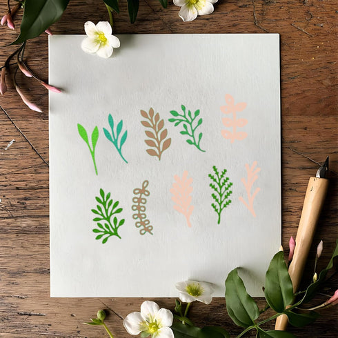 Leaves in 16 Shape Metal Cutting Dies Stencil Template Molds, Embossing Tool Die Cuts for Card Making Album Paper Scrapbooking DIY Etched Dies Cra...