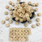 Wooden Alphabet 26 Letter Beads 12mm 104pc Wood Loose Beads for Jewelry Keychain Making...