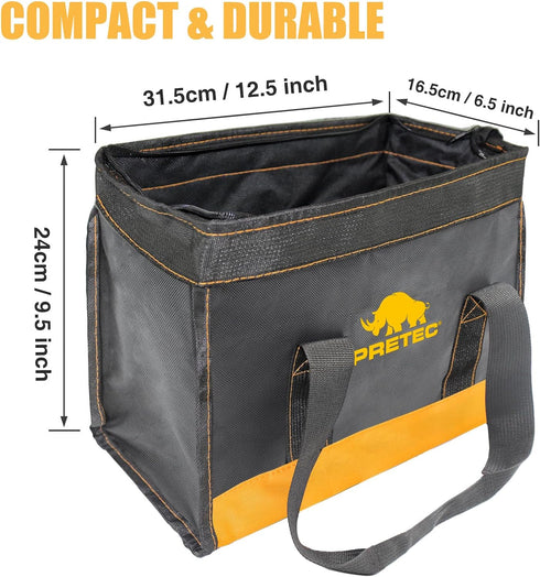 12 Inch Small Tool Bag, Wide Mouth Tool Tote Bag, Waterproof Tool Organizer Bag for Home Organizer for Indoor and Outdoor Gardening, Electricians ...