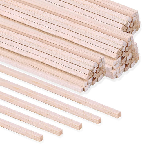 280 Pieces Balsa Wood Sticks 1/8 x 1/8 x 12 Inch Hardwood Square Dowels Balsa Wood Strips Square Wooden Dowel Rods Unfinished Wood Sticks for Craf...
