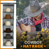 Boxy Concepts 6-Shelf Cowboy Hat Organizer Rack - 13in Wide X-Large Grey - Hat Rack for Wall Mount Hook & Loop - Soft Fabric Preserve Shape - Base...