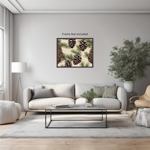 Posterizer 1 pcs-pinecones in snowey winter nature 4-Holiday Poster Collection-Landscape & Nature Art-Living Room Bedroom Decor- unframed wall art...