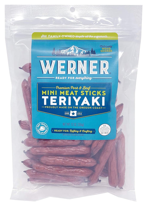 Werner Gourmet Meat Snacks, Teriyaki Mini Sticks - 12 oz....