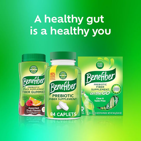 Benefiber Prebiotic Fiber Supplement Caplets, 84 count...