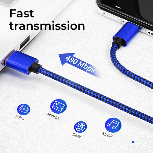 Fast Charger Cable for Motorola One Action/Macro/Vision/Zoom/Hyper/Power/Fusion+/5G Ace UW, (2Pack, 6.6Ft) Nylon Braided Charging Cord for Moto G5...