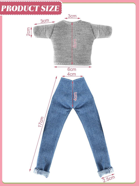 Bencailor 8 Pieces Doll Clothes 11.5 Inch Girl Doll Accessories Cotton Elf Sweaters Denim Pant Regular Outfit Doll Clothing(T Shirt)...