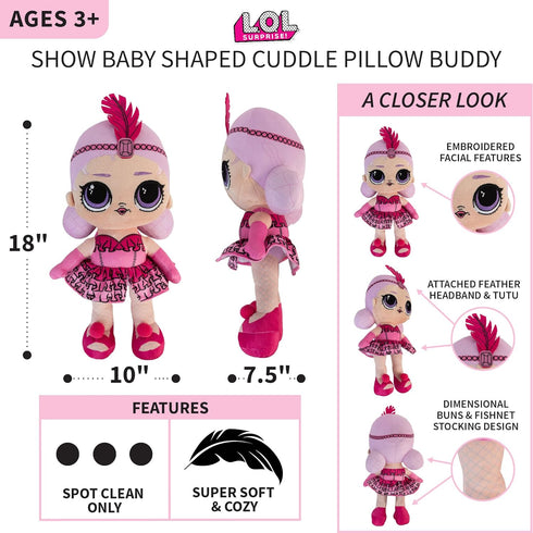 LOL Surprise Show Baby Kids Bedding Super Soft Plush Cuddle Pillow Buddy, One Size, By Franco...