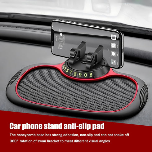 1 PC Car Dashboard Protection Pad, Soft Waterproof PVC Anti-Slip Vehicle Mat with Temporary Parking Number, Universal Automotive Phone Holder Acce...