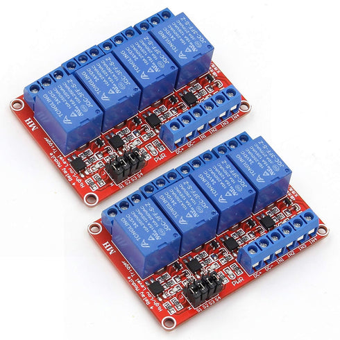2PCS 4 Channel 24V Relay Module with Optocoupler High or Low Level Trigger Expansion Board for Raspberry Pi Arduino...