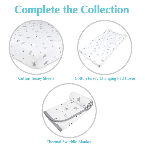 American Baby Company Printed 100% Natural Cotton Jersey Knit Fitted Contoured Changing Table Pad Cover, Super Stars, Soft Breathable, for Boys an...