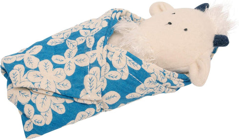 Manhattan Toy Embroidered Plush Goat Baby Rattle + Soft Cotton Burp Cloth, 16 x 16 Inches...