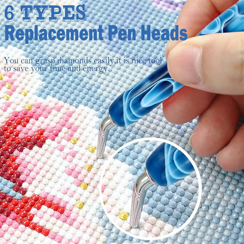 Heyseri Diamond Art Painting Pens, Ergonomic Diamond Painting Drill Pens Tools Accessories, Gem Art Pen Tools with Metal Tips for 5D Craft Nail (B...