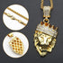 AHIER Gold Necklace Chain with Dollar Sign, 18K Gold Plated Hip Hop Chain Necklace Pendant for Men, 30inch (Rotatable,Lion Head)...