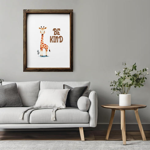Posterizer 1 pcs-be kind-cute giraffe quote-Kids Room Art-Motivational & Inspirational Art-Gift for Daughter, Son, Kids-decor for nursery toddlers...