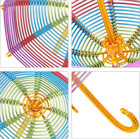 TEHAUX Mini Doll Umbrella, Miniature Umbrella Metal Wire Tiny Umbrellas Travel Umbrella Decorations Scene Decor Sunny Rainy Umbrella Birthday for ...