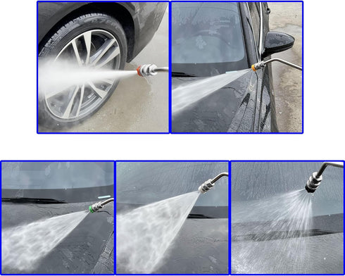 Pressure Washer Wand, 45 Degree Curved High Pressure Power Washer Extension Wand with 5 Spray Nozzles, 1/4 Inch Quick Connect Undercarriage and Gu...