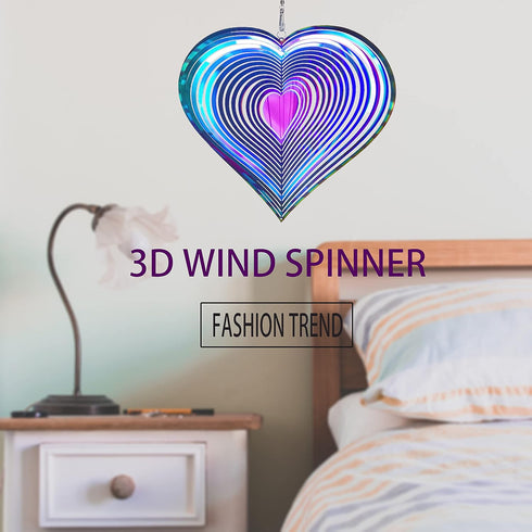 Wind Spinner Yard Art Garden Decor, 3D Stainless Steel Metal Wind Spinner Hanging Backyard Indoor/Outdoor Garden Decoration, Thanksgiving Christma...