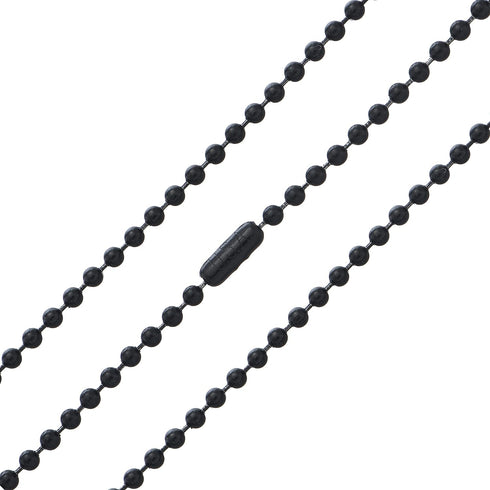 bouti1583 Black Oxide Stainless Steel Ball Chain Necklace - 3.2mm, 29.5"...
