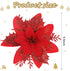 24 Pieces Poinsettia Christmas Decorations Glitter Poinsettia Flowers 5.5 Inch Poinsettias Artificial Christmas Flowers for Christmas Tree Ornamen...