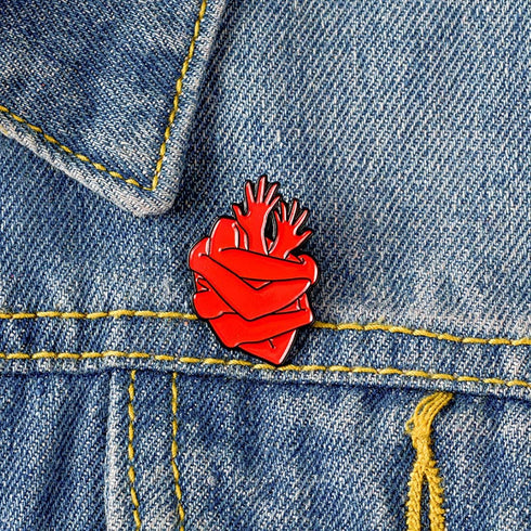 Enamel Pins for Backpacks Heart Pin Funny Enamel Lapel Brooch Pin Badge for Men and Women Cardiac Cute Aesthetic Pin for Hat Bag...