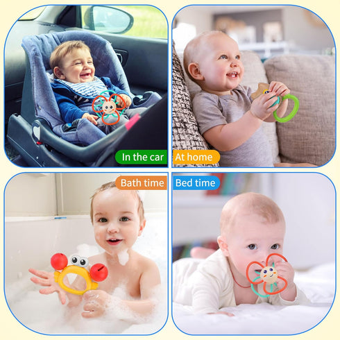 Baby Rattles Toys Ages 6+ Months - Baby Toys 5 Pcs Newborn Toys Baby Rattles with Storage Box Infant Toys for 6 Months + Sensory Boys Girls Shower...