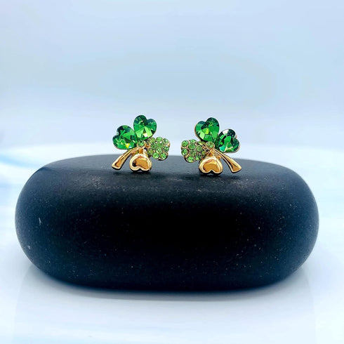 Mall of Style Four Leaf Clover Necklace - Green St.Patrick's Day Earrings for Women - Shamrock Earrings - Irish Jewelry - Shamrock Pin Brooch - Gr...