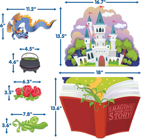 Eureka Once Upon A Dream Imagine Your Own Story Classroom Bulletin Board Set for Teachers, 22 Pieces...