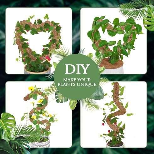 2 Pack 25 Inch Coco Coir Moss Poles for Climbing Indoor Plants - Handmade Plant Support for Creepers to Grow Upwards...