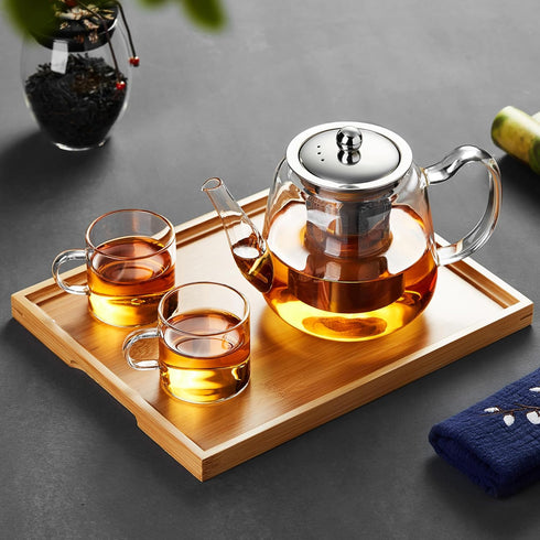 Glass Tea Pot with Infuser, Heat Resistance Borosilicate Glass Tea Kettle for Stovetop Safe, 30 FL OZ...