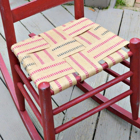 ZAIONE 10 Yards Width 2" Roll Natural Burlap Red Line Jute Webbing Ribbon Upholstery Chair Webbing Tape for Outdoor DIY Gear Repai (Red Stripes)...