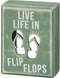 Primitives by Kathy 21005 Beach House Décor Box Sign, 3 x 4-Inches, Flip Flops...