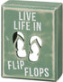 Primitives by Kathy 21005 Beach House Décor Box Sign, 3 x 4-Inches, Flip Flops...