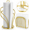 Paper Towel Holder Countertop, Stainless Steel Paper Towel Roll Holder and Paper Napkinholder Set, Standing Paper Towel Roll Holder Stand with Wei...