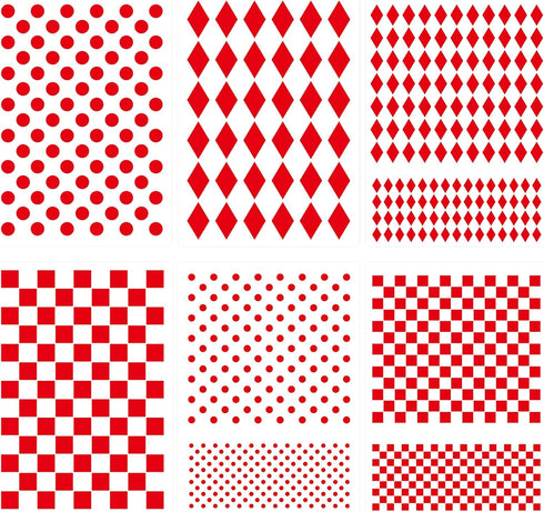 6 Pieces Polka Dots Harlequin Checks Stencils Circle Stencils for Drawin, Painting Stencils for Painting on Wall Tile Wood DIY Art Home Decor, 8.3...