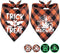 Glow in The Dark Halloween Dog Bandana Scarf, 2 Pack Holiday Fall Dog Bandanas Plaid Triangle Reversible Scarves Bibs for Small Medium Large Dogs ...