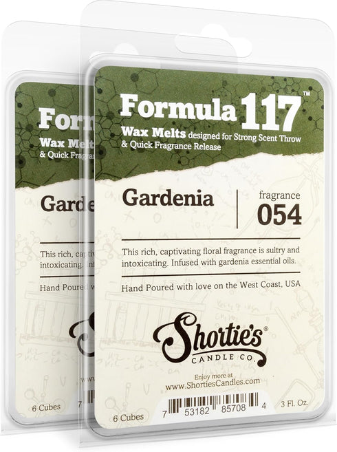 Shortie's Candle Company Pure Gardenia Wax Melts Multi Pack - Formula 117-2 Highly Scented 3 Oz. Bars - Made with Essential & Natural Oils - Flowe...
