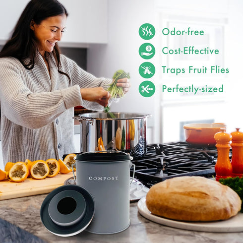Compost Bin Kitchen Charcoal Filter, 12 Pack Charcoal Filters for Compost Bucket, Kitchen Compost Bin Countertop Filters, Compost Filters for Coun...