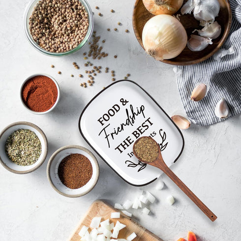 Ceramic Spoon Rest for Kitchen Stove Top Counter, Funny Friendship Heat Resistant Spoon Holder, Kitchen Cute Decor, Ideal Gift for Cooking Lovers,...